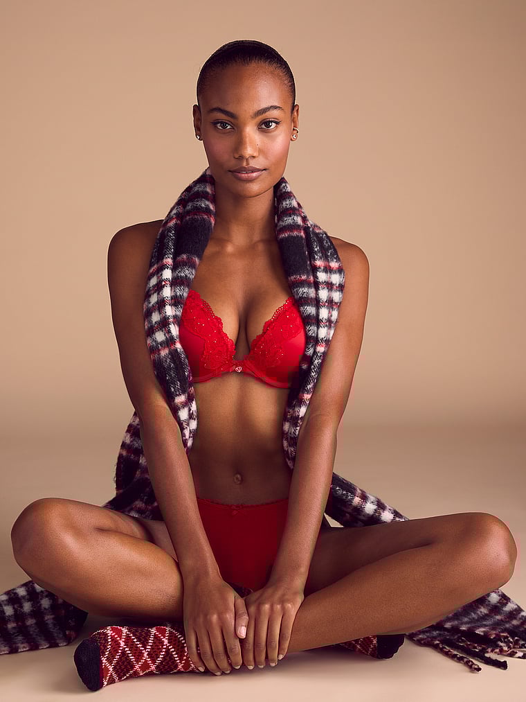 Body by Vithtctoria Lace-Trim Push-Up Bra Lace Trim
