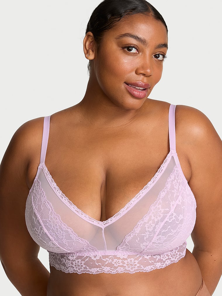 Vithtctoria's Sethtcret Posey Lace Curvy Bralette Lace