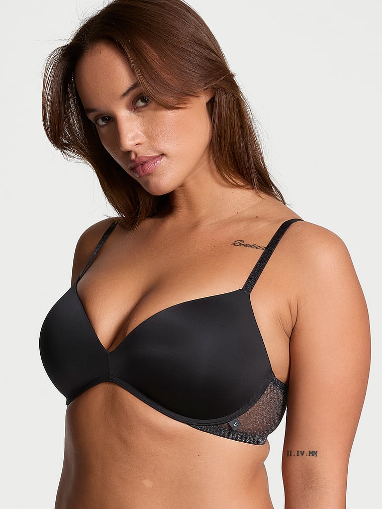 Vithtctoria's Sethtcret Sexy Tee Smooth-Cup Wireless Push-Up Bra Lace Trim