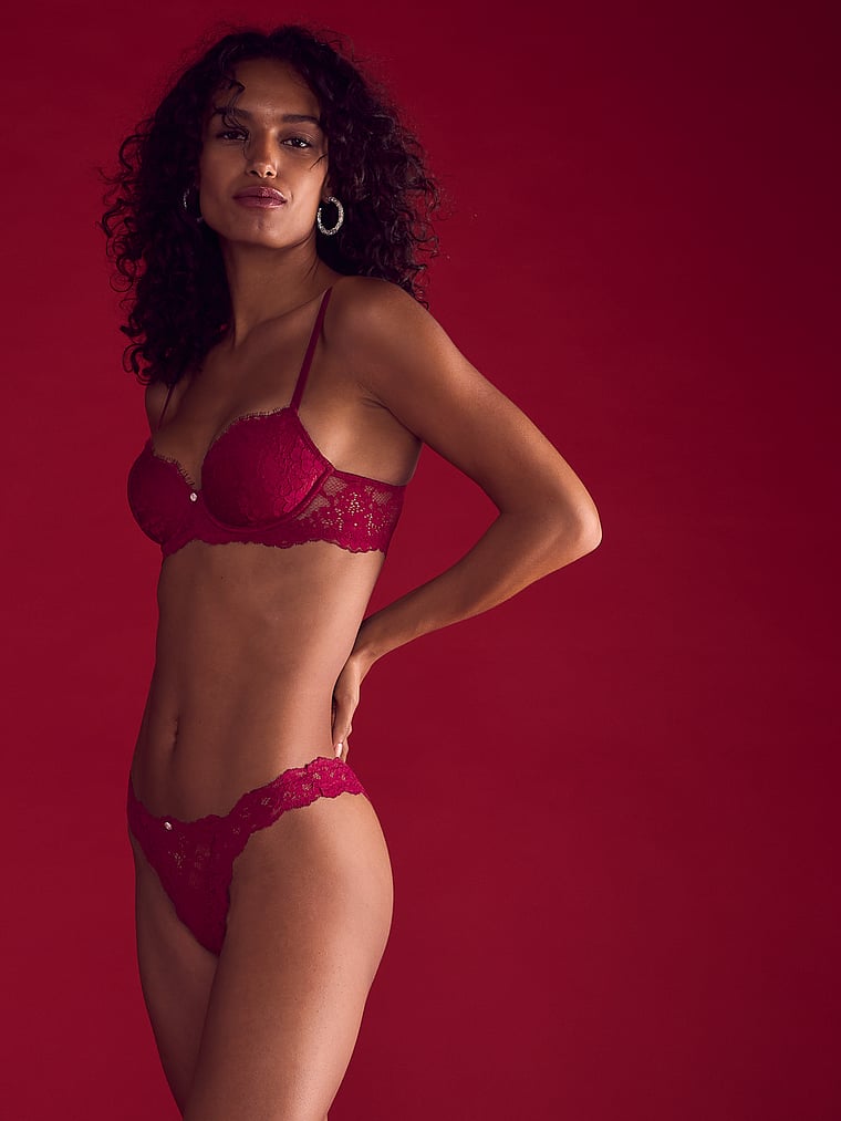 Dream Angels Lace Lightly Lined Classic Coverage Demi Bra Lace