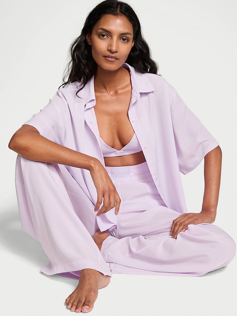 Vithtctoria's Sethtcret Luxe Crepe Triangle Bralette