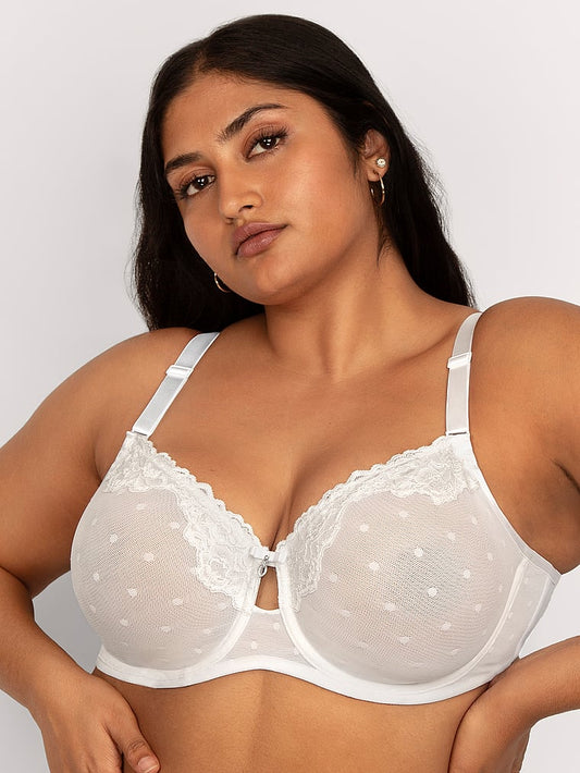 Curvy Couture Sheer Whisper Unlined Underwire Bra