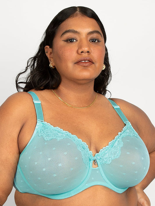 Curvy Couture Sheer Whisper Unlined Underwire Bra