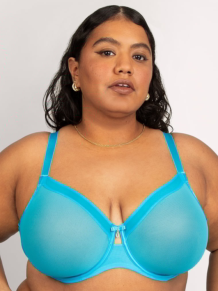 Curvy Couture Sheer Mesh Unlined Bra