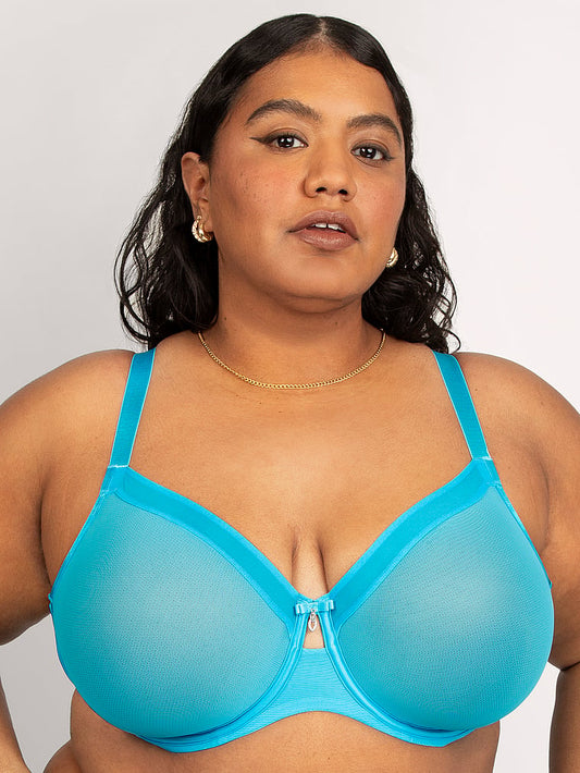 Curvy Couture Sheer Mesh Unlined Bra