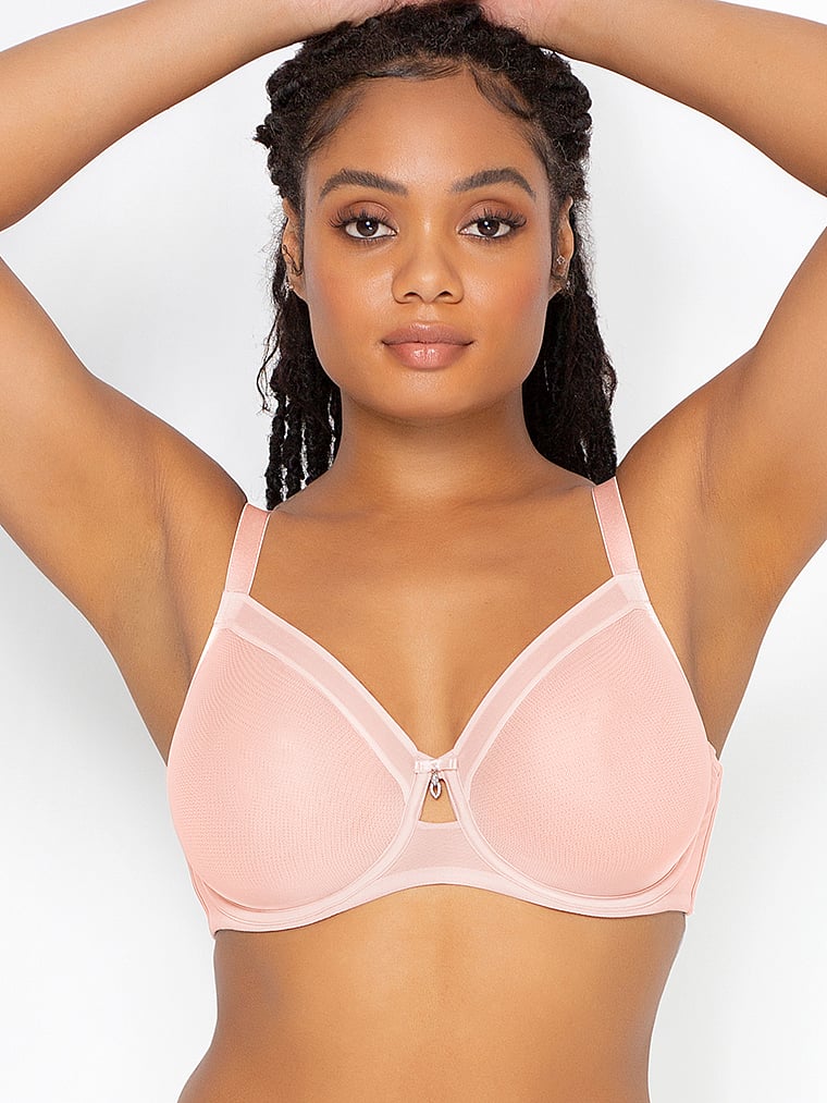 Curvy Couture Sheer Mesh Unlined Bra