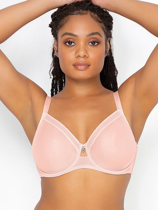Curvy Couture Sheer Mesh Unlined Bra
