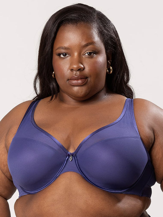 Curvy Couture Sheer Mesh Plunge T-Shirt Bra