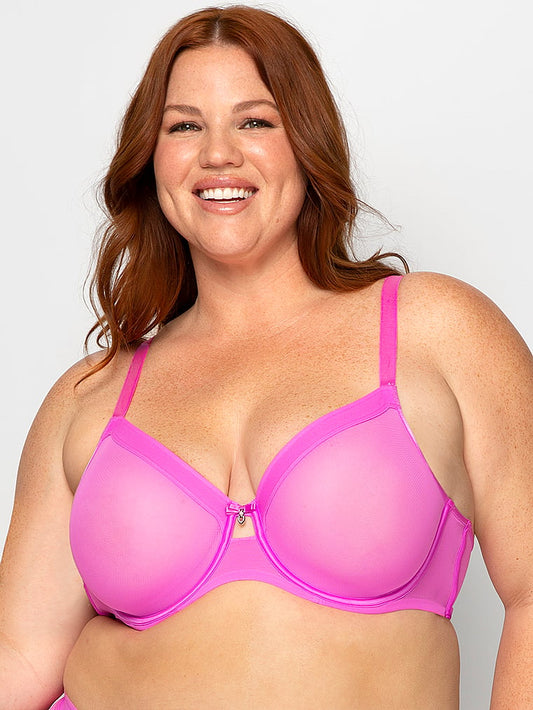 Curvy Couture Sheer Mesh Unlined Bra