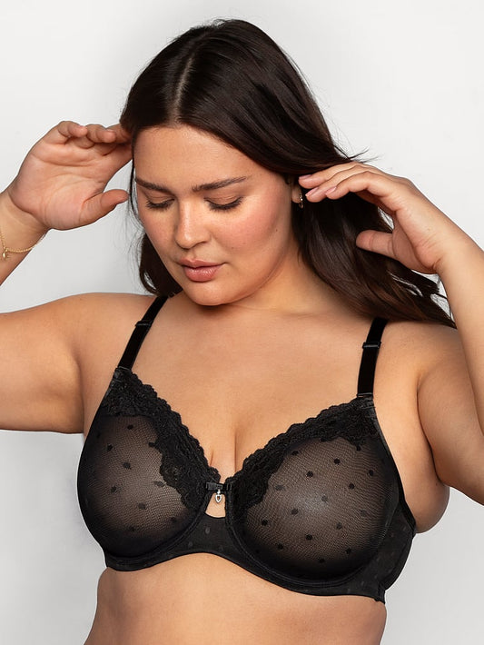 Curvy Couture Sheer Whisper Unlined Underwire Bra