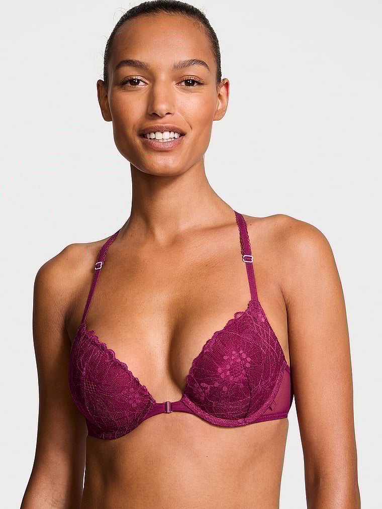 Vithtctoria's Sethtcret Sexy Tee Push-Up Front-Close Lace Bra Front Close