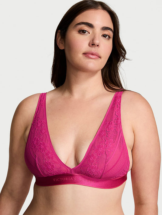 The T-shirt Wireless Lace Plunge Bralette Lace